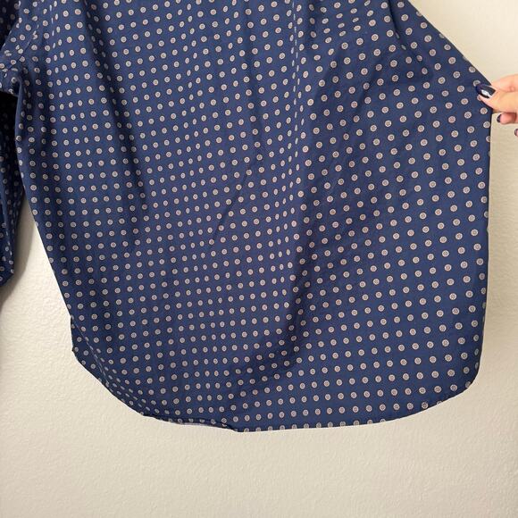 EXPRESS Mens Blue Pattern Dress Shirt Button Up Work Office Club Formal Size XL - Picture 10 of 10